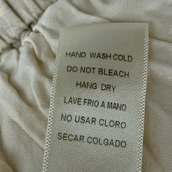 Crescent Beige High Rise Linen Shorts Women Beach Classic Modest Old Money S - Picture 4 of 9